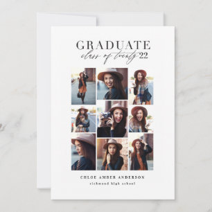Modern class of 2019 photo graduation announcement