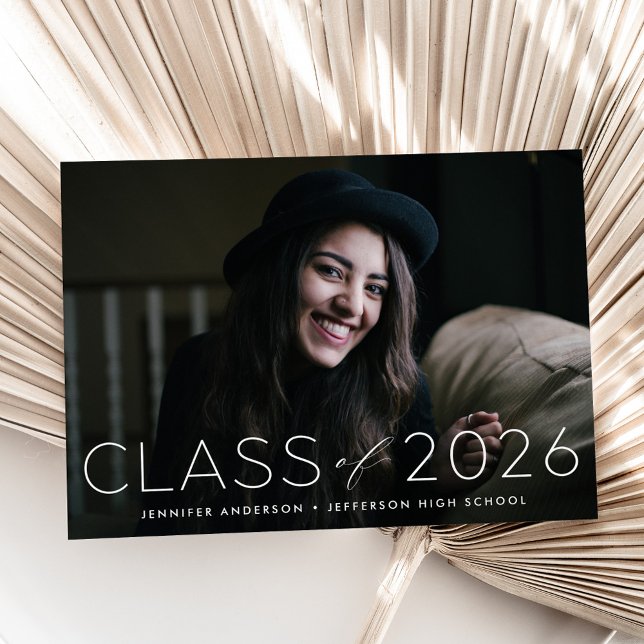 Modern Class of 2020 Overlay Photo Graduation Announcement (Creator Uploaded)