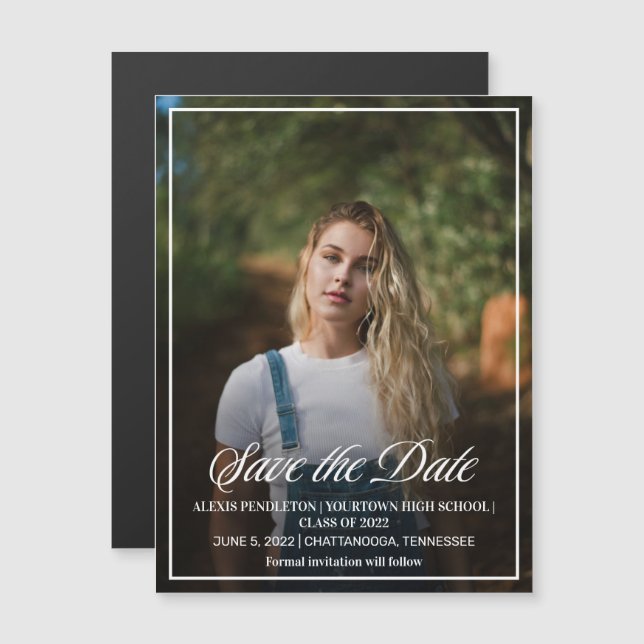 Modern Class of 2022 Graduation Photo Save Date (Front/Back)