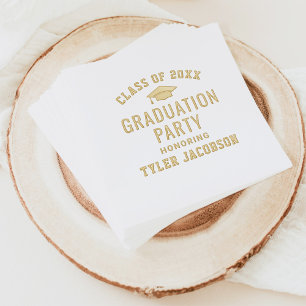 Modern Class of 2024 Custom Graduation Party Foil Napkins