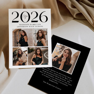 Modern Class of 2025 5 Photo Graduation Announcement