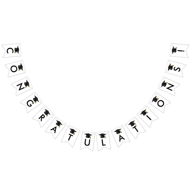 Modern Class of 2025 Black Script Graduation Bunting (All)