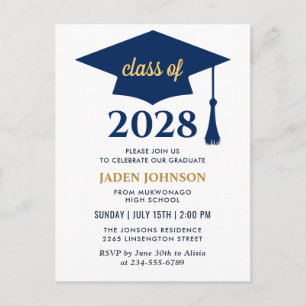 Modern Class of 2025 Graduation Party Invitation Postcard