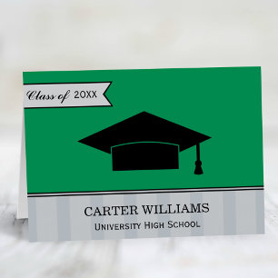 Modern Class of 2025 Green Custom Graduation Thank You Card