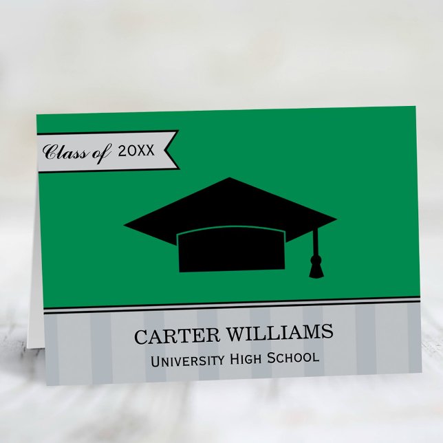 Modern Class of 2025 Green Custom Graduation Thank You Card (Creator Uploaded)