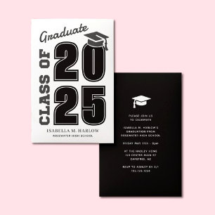 Modern Class of 2025 High School Graduation Invitation