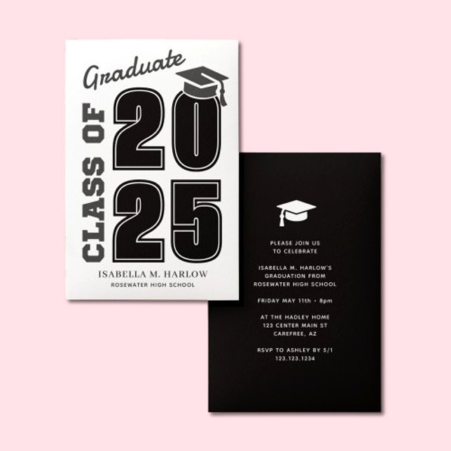 Modern Class of 2025 High School Graduation Invitation (Creator Uploaded)