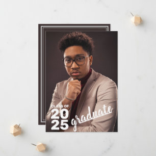 Modern Class of 2025 High School Graduation Photo Announcement