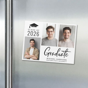 Modern Class of 2025 Photo Graduation Magnetic Invitation