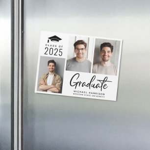 Modern Class of 2025 Photo Graduation Magnetic Invitation