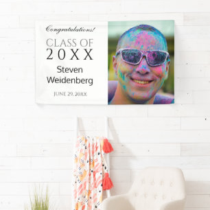 Modern Class of 2025 Photo Graduation Party Banner