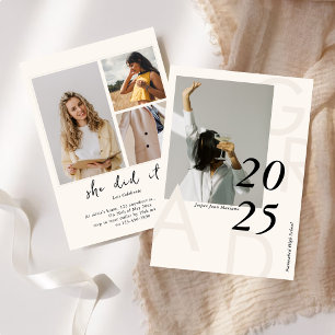 Modern Class of 2025 Photo Minimal Graduation  Invitation