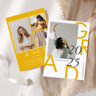 Modern Class of 2025 Photo Minimal Graduation  Invitation