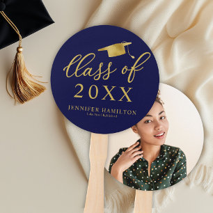 Modern Class of 2026 1 Photo Graduation Hand Fan