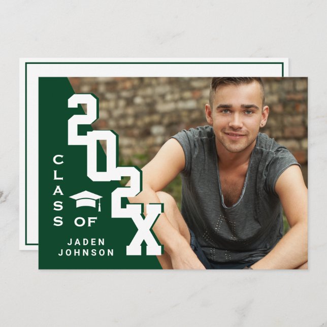 Modern Class of 2026 Grad PHOTO Graduation Party Invitation (Front/Back)