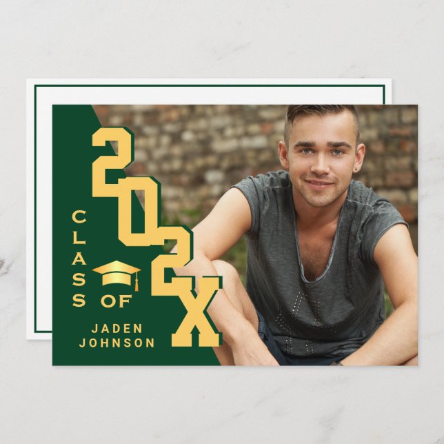 Modern Class of 2026 Grad PHOTO Graduation Party Invitation (Front/Back)