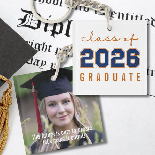 Modern Class of 2026 Graduation Keepsake  Key Ring