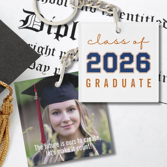 Modern Class of 2026 Graduation Keepsake  Key Ring (Creator Uploaded)
