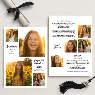 Modern Class of 2026 Multi Photo Graduation Party Invitation