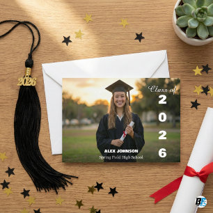 Modern Class of 2026 Photo Graduation Invitation