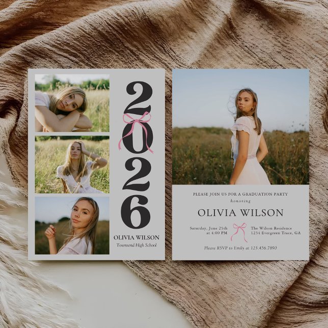 Modern Class of 2026 Photo Graduation Party Invitation (Creator Uploaded)