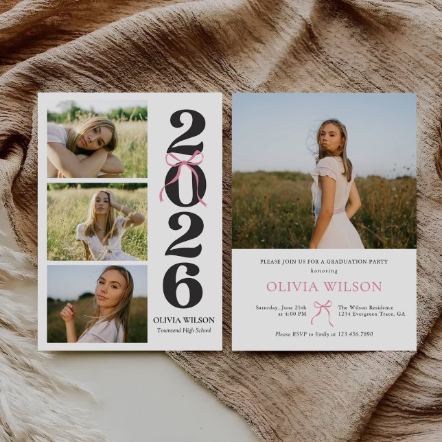 Modern Class of 2026 Photo Graduation Party Invitation (Creator Uploaded)