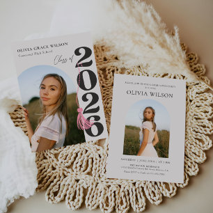Modern Class of 2026 Photo Graduation Party Invitation