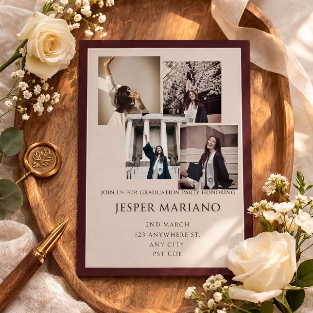 Modern Class of 2026 Photo Minimal Graduation  Invitation (Creator Uploaded)