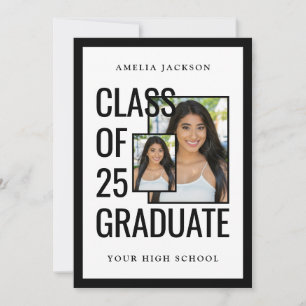 Modern Class Of 26 Grad Photos Open House Invitation