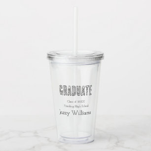 Modern Class of Grad Personalised Acrylic Tumbler