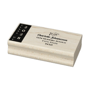 Modern Class of Graduation Mailing Address Rubber Stamp