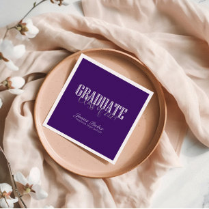 Modern Class Year Classic Purple Graduation Party Napkin