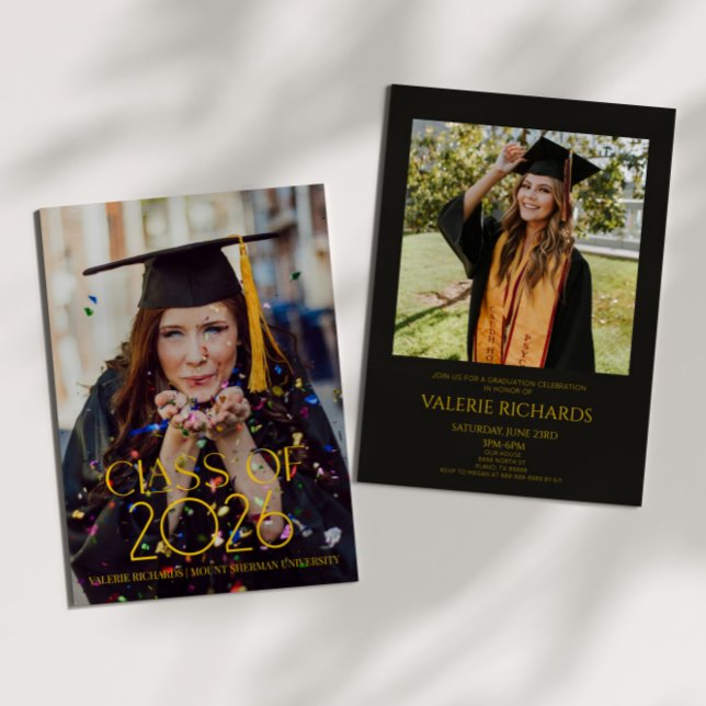 Modern Class Year Custom Photo Graduation Party Invitation (Creator Uploaded)