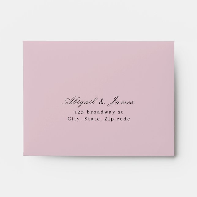 Modern classic abstract floral pink wedding RSVP Envelope (Front)