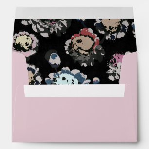 Modern classic abstract floral return address envelope
