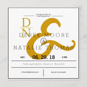 Modern & Classic Ampersands Wedding Invitation