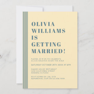 Modern Classic Bachelorette Party Blue Striped Invitation