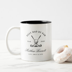 Modern Classic Best Dad By Par Golf Two-Tone Coffee Mug