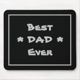Modern Classic 'Best Dad Ever' Simple Black & Grey Mouse Pad