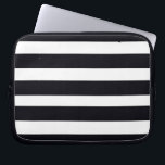 Modern Classic Black And White Striped Cool Chic  Laptop Sleeve<br><div class="desc">Modern Classic Black And White Striped Cool Chic Laptop Sleeve. Own this elegant, chic medium size Black and White Striped Laptop Sleeve TODAY! Goes with all colours, goes with everything. Creates an elegant yet simple, classic chic statement. 30 Day Money Back Guarantee. Ships Worldwide fast. Modern Classic Black And White...</div>