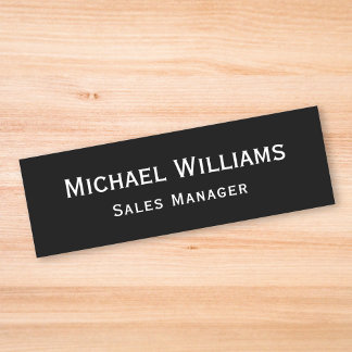 Modern Classic Black Business Staff Employee ID Name Tag