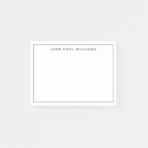 Modern Classic Black Formal Thin Border Line Post-it Notes