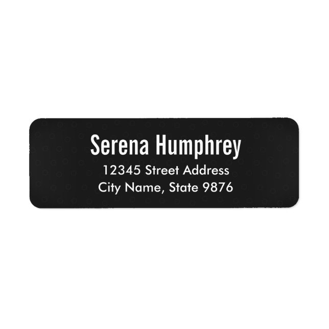 Modern -Classic Black- Personal Address Label (Front)