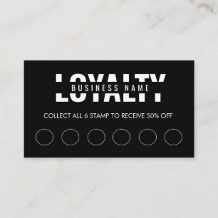 Modern Classic Black Script Loyalty Card
