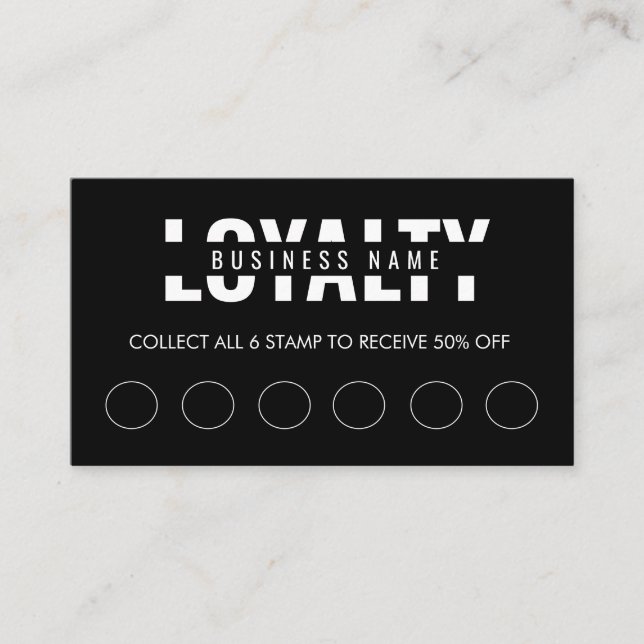 Modern Classic Black Script Loyalty Card (Front)