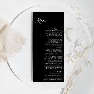 Modern Classic Black Wedding Flat Menu