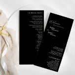 Modern Classic Black Wedding Flat Program Programme<br><div class="desc">This modern classic black wedding flat program is perfect for your elegant modern wedding. This design features white simple calligraphy off set on a dark black background to match your classic traditional wedding or minimalist boho wedding in the spring, summer, fall, or winter. Please feel free to reach out to...</div>
