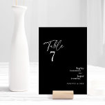 Modern Classic Black Wedding Table Number Card<br><div class="desc">This modern classic black wedding table number card is perfect for your elegant modern wedding. This design features white simple calligraphy off set on a dark black background to match your classic traditional wedding or minimalist boho wedding in the spring, summer, fall, or winter. Please feel free to reach out...</div>