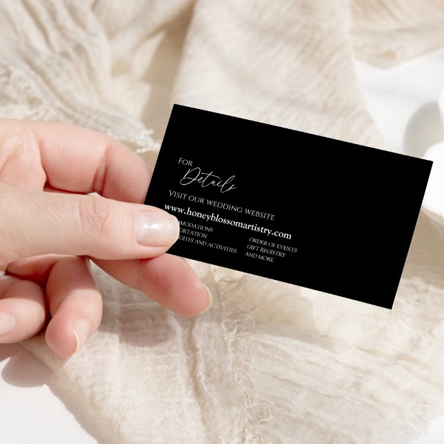 Modern Classic Black Wedding Website Enclosure Card (Creator Uploaded)