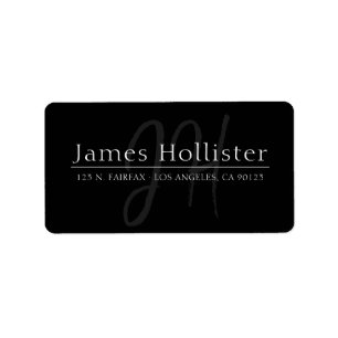 Modern Classic Black & White Return Address, Label